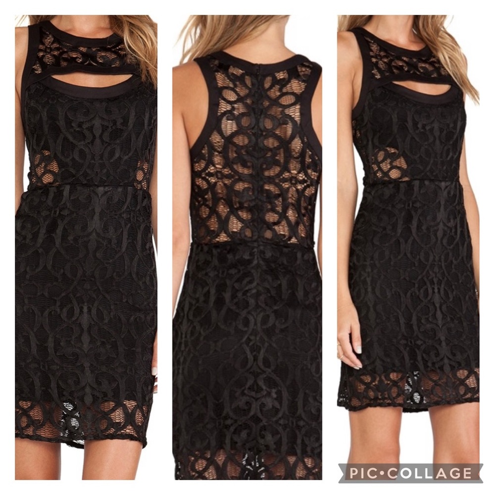 NWT Alexis Black DARA Lace Short Dress Sz M